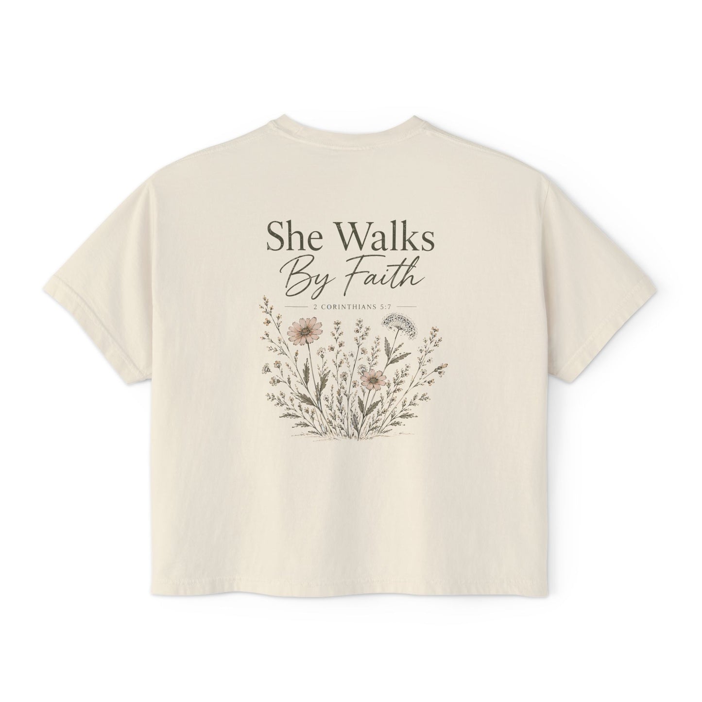 She Walks By Faith - Women's Boxy Tee