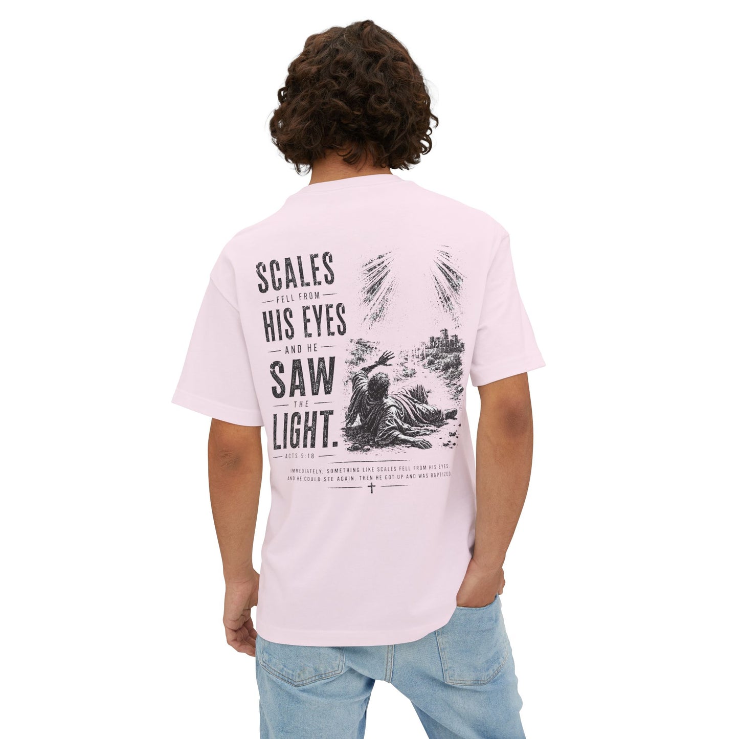 Scales Fell From His Eyes – Christian Graphic Tee (Acts 9:18)