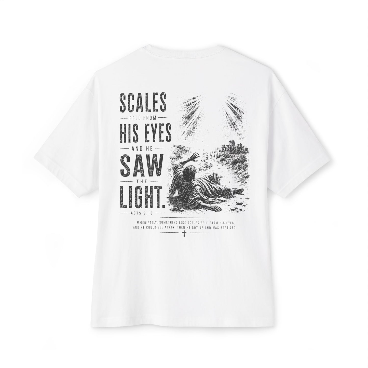 Scales Fell From His Eyes – Christian Graphic Tee (Acts 9:18)