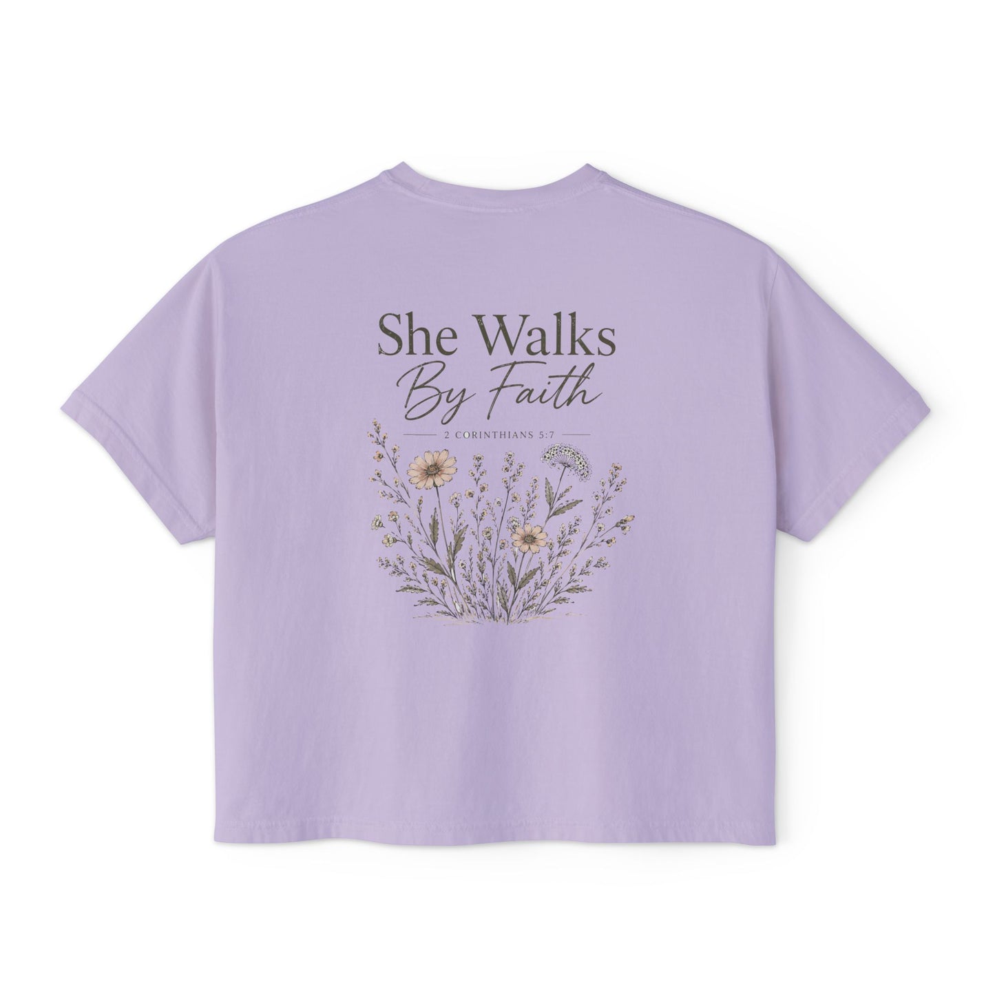 She Walks By Faith - Women's Boxy Tee