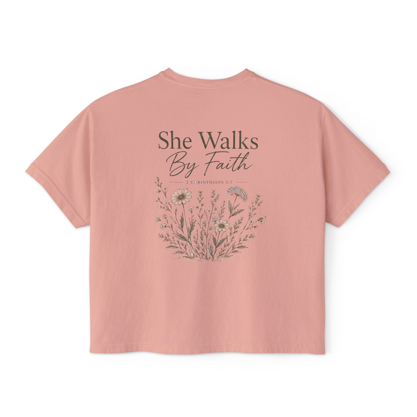 She Walks By Faith - Women's Boxy Tee