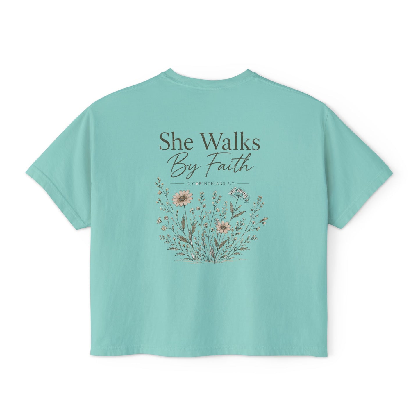 She Walks By Faith - Women's Boxy Tee