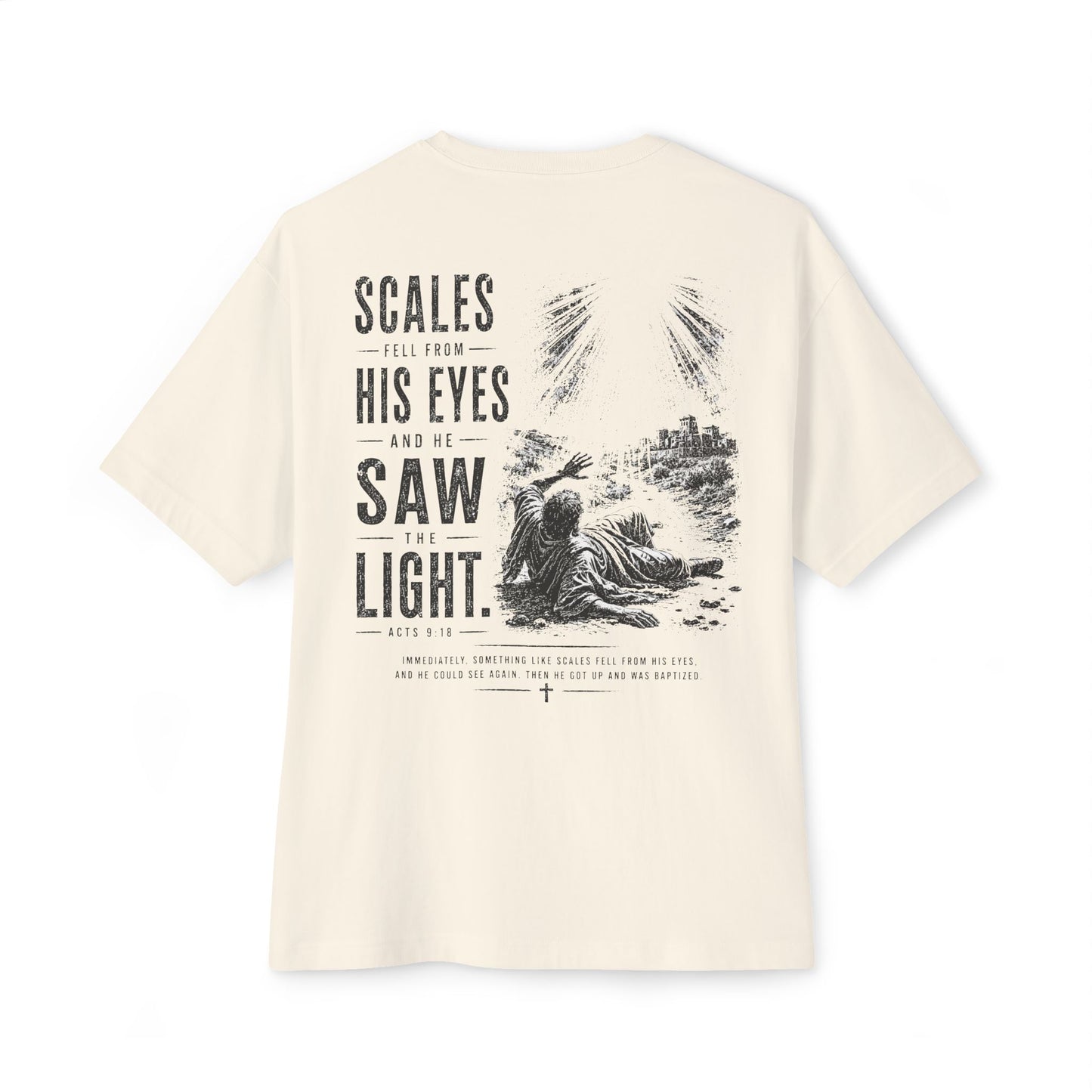 Scales Fell From His Eyes – Christian Graphic Tee (Acts 9:18)
