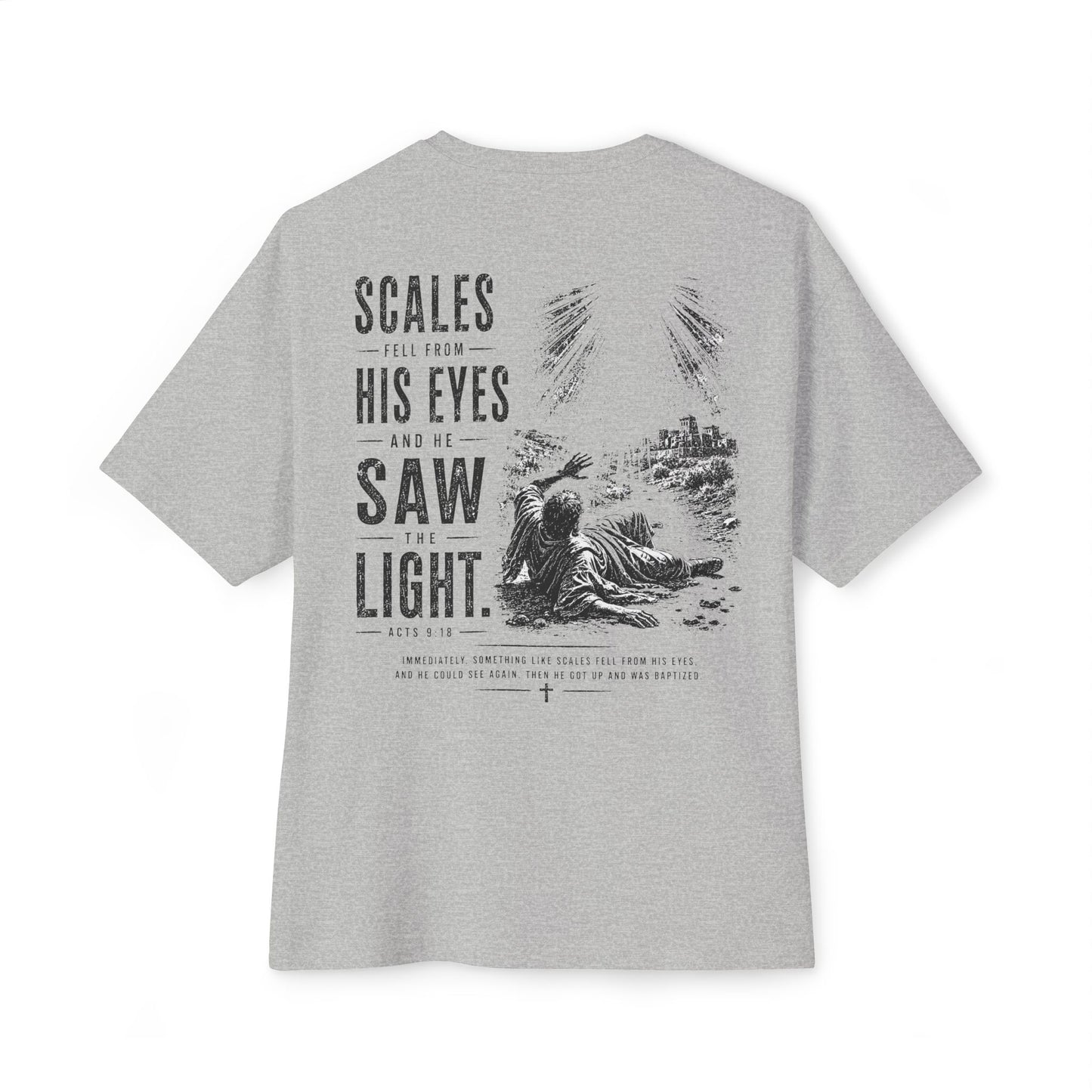 Scales Fell From His Eyes – Christian Graphic Tee (Acts 9:18)