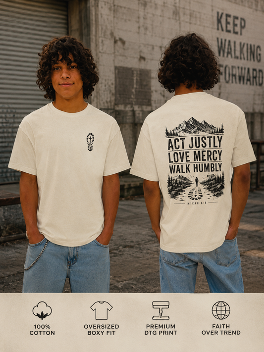 Micah 6:8 Oversized Boxy Tee