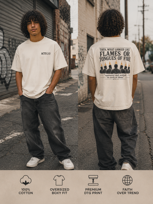 Acts 2:3 -- Tongues of Fire Premium heavyweight Tee