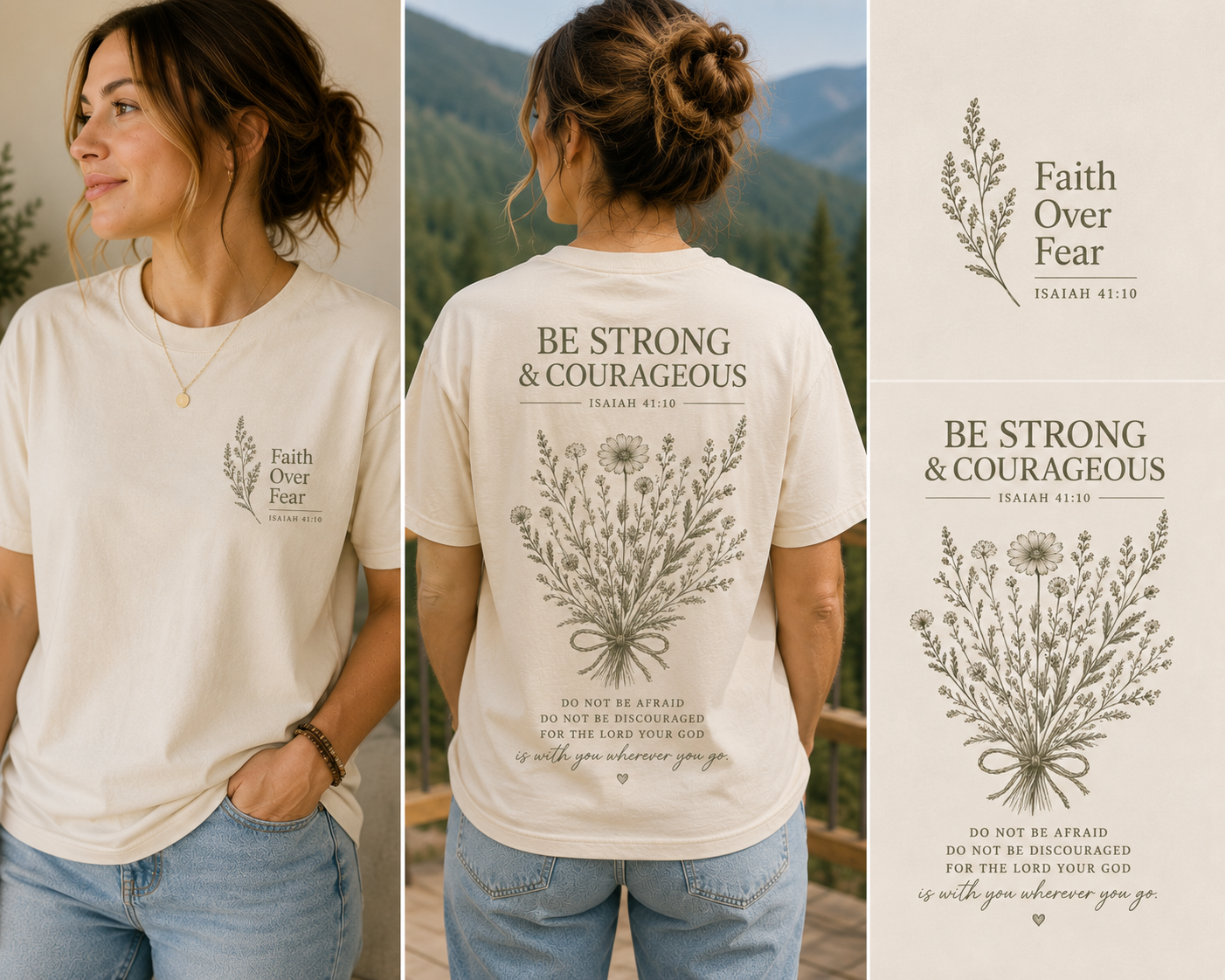 Be Strong & Courageous – Women's Christian Boxy Tee (Isaiah 41:10)