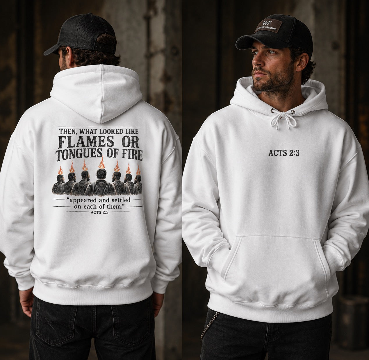 Acts 2:3 -- Tongues of Fire Premium Heavyweight Hoodie