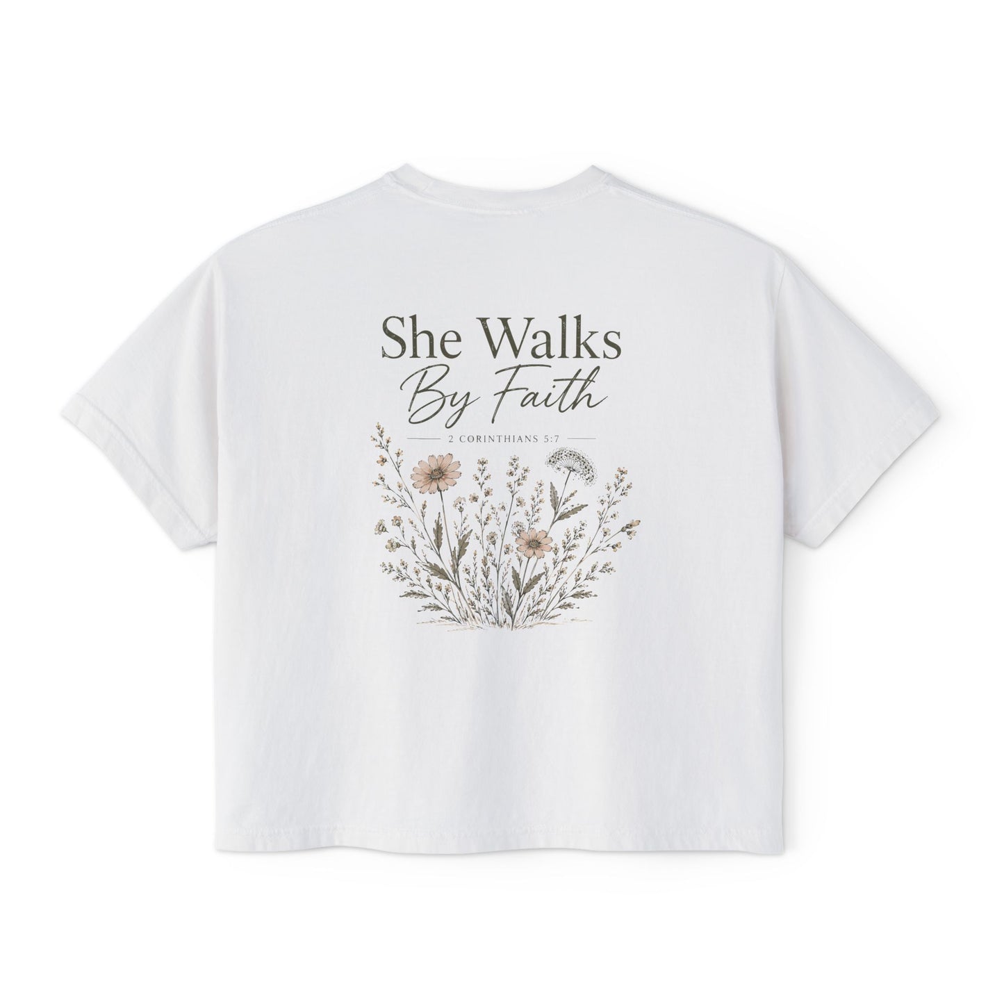 She Walks By Faith - Women's Boxy Tee