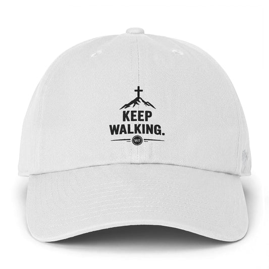Keep Walking Cap - Minimalist Black Dad Hat with 'Keep Walking' Embroidered Logo