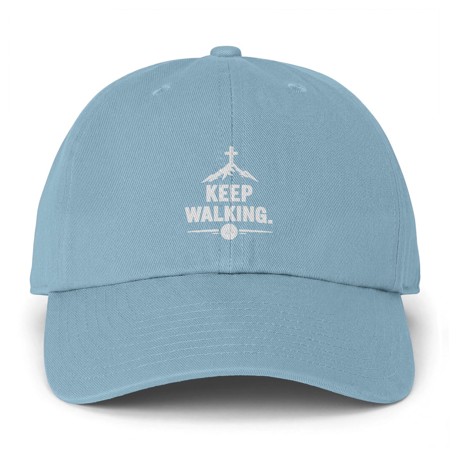 Keep Walking Cap - Minimalist Black Dad Hat with 'Keep Walking' Embroidered Logo