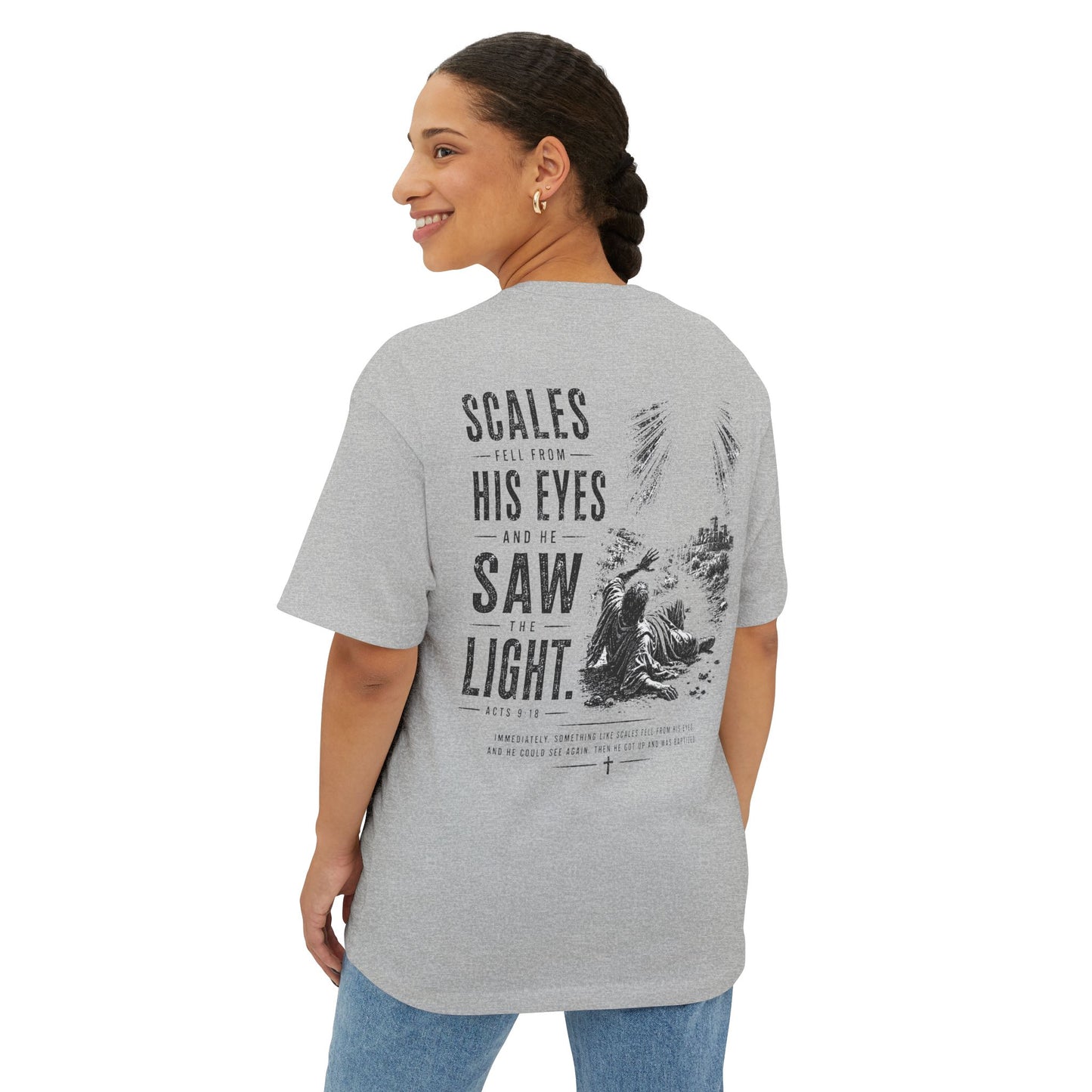 Scales Fell From His Eyes – Christian Graphic Tee (Acts 9:18)