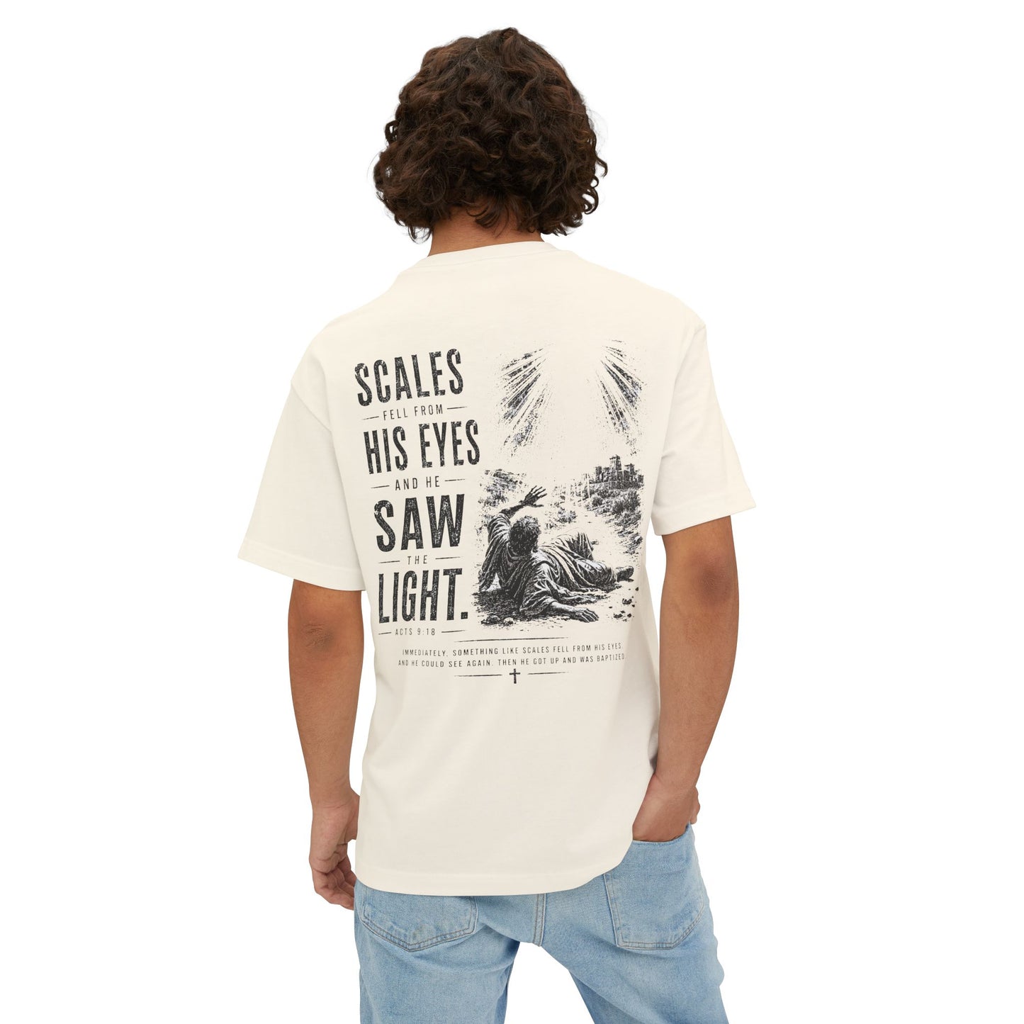 Scales Fell From His Eyes – Christian Graphic Tee (Acts 9:18)