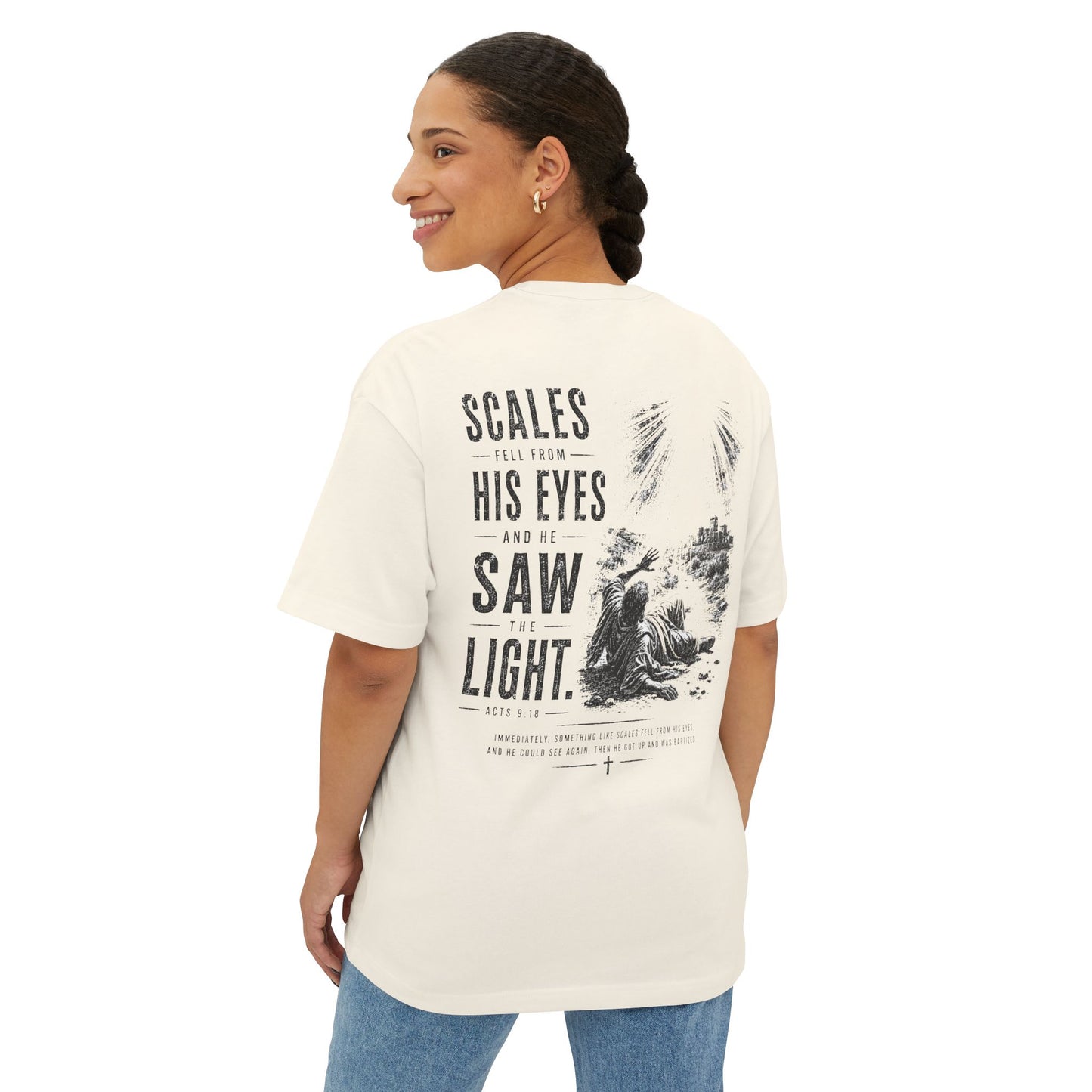 Scales Fell From His Eyes – Christian Graphic Tee (Acts 9:18)