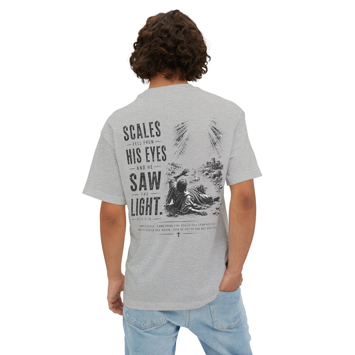 Scales Fell From His Eyes – Christian Graphic Tee (Acts 9:18)